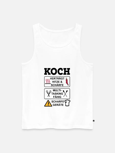 Koch - Männer Premium Bio Tank Top - Weiß