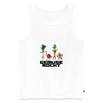 gemuse rockt - Männer Premium Bio Tank Top - Weiß - Vorne - Michal (187cm)
