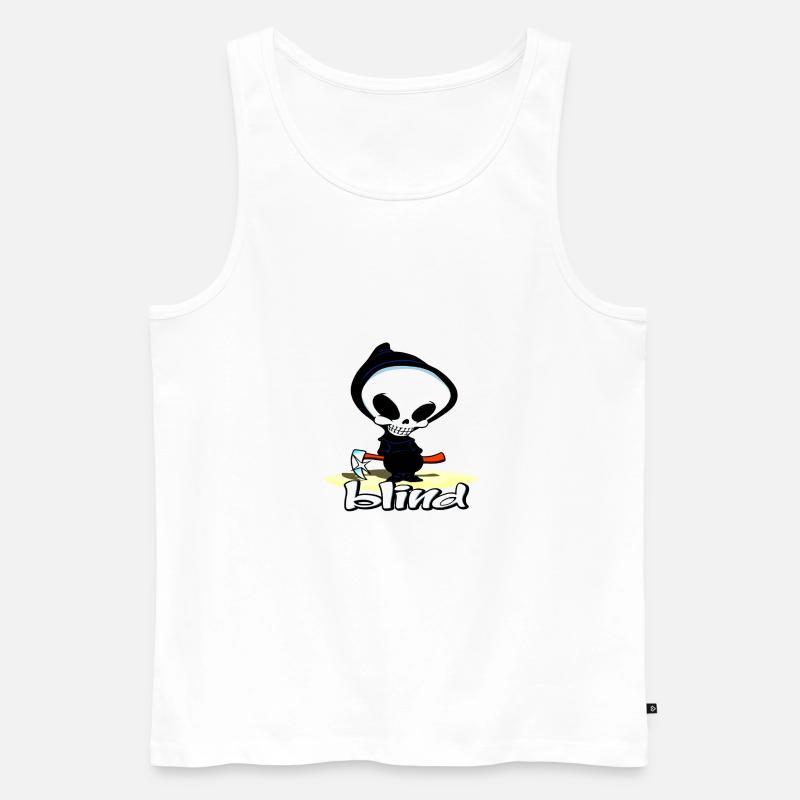 BLINDER SCHÄDEL - Männer Premium Bio Tank Top - Weiß
