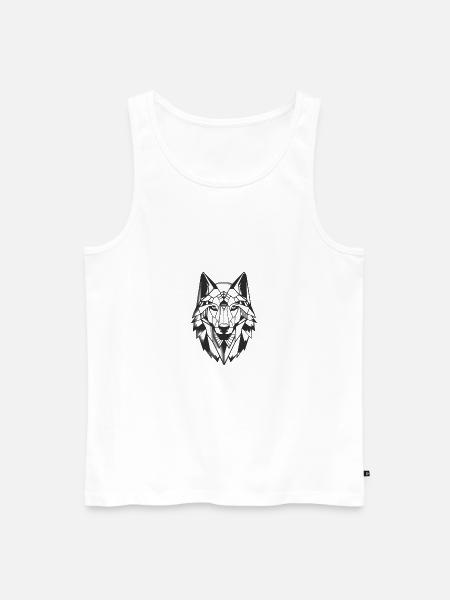 Wolf - Men's Premium Organic Tank Top - white
