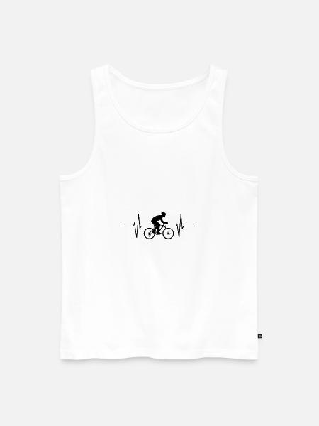 Heartbeat road cyclist - Men's Premium Organic Tank Top - white