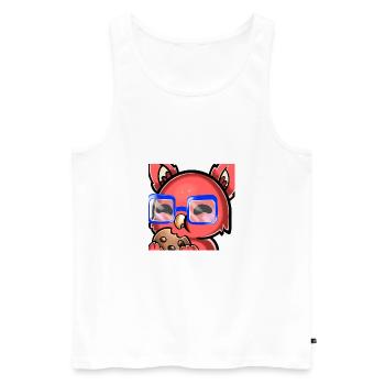 Chaoscookie Nom - Männer Premium Bio Tank Top - Weiß - Vorne - AI Model Male 178 light (178cm)