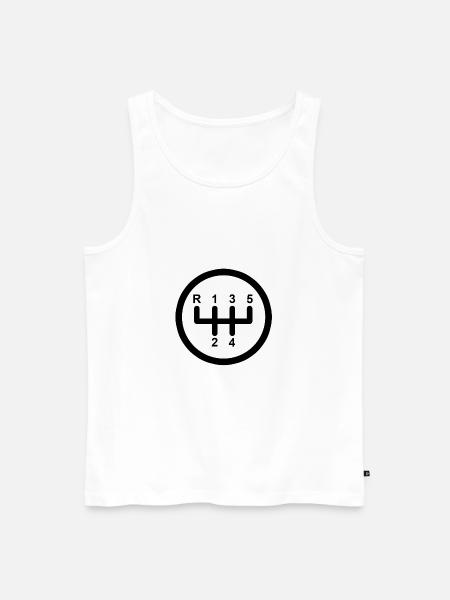 Gear Shift 5 Speed - Men's Premium Organic Tank Top - white