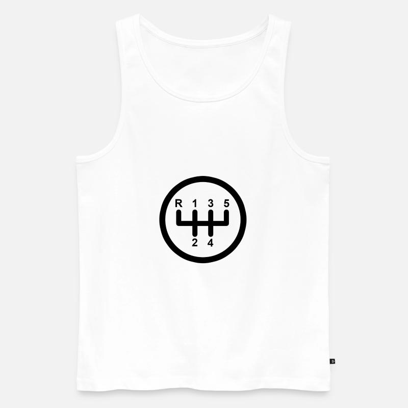 Gear Shift 5 Speed - Männer Premium Bio Tank Top - Weiß