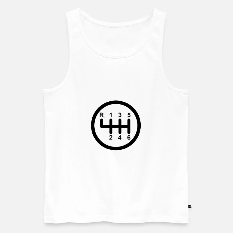 Changement de vitesse 6 vitesses - Débardeur bio Premium Homme - blanc
