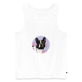 French Bulldog T-shirt. - Men's Premium Organic Tank Top - white - Front - Michal (187cm)