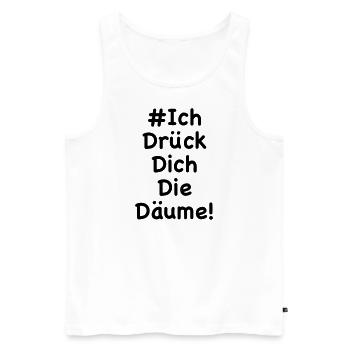Ich drück dich die Däume - Männer Premium Bio Tank Top - Weiß - Vorne - Michal (187cm)