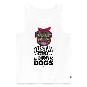 Mädchen Frau Hund Haustier - Männer Premium Bio Tank Top - Weiß - Vorne - Michal (187cm)