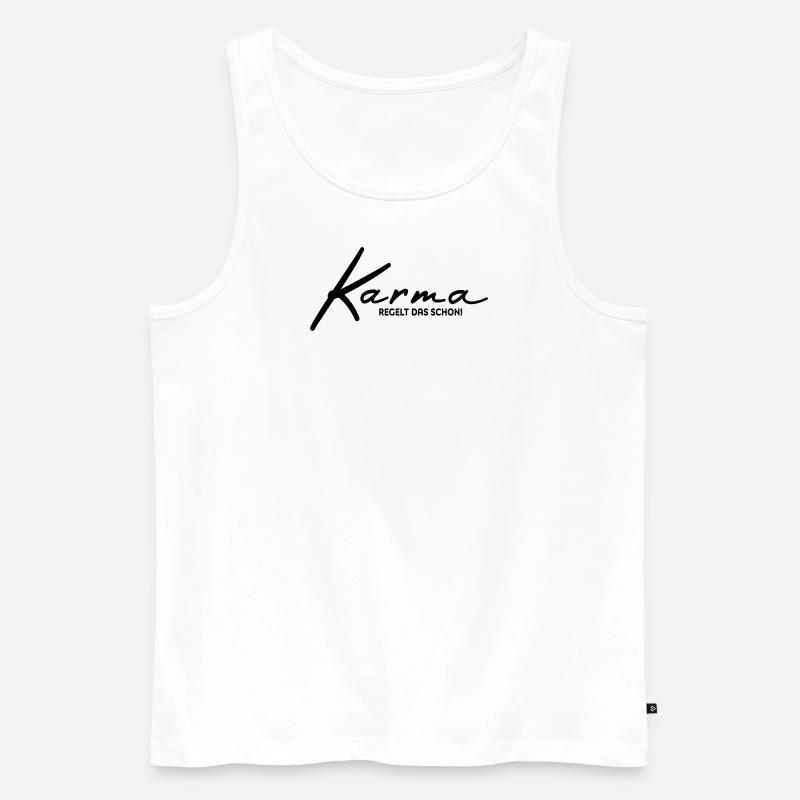 Karma - regel das schon! - Männer Premium Bio Tank Top - Weiß