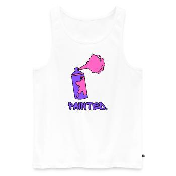 Peint - Violet/Rose - Débardeur bio Premium Homme - blanc - Devant - AI Model Male 178 light (178cm)