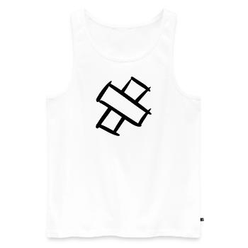 Pflasterkreuz. Pavement Cross. Wound plasters. - Men's Premium Organic Tank Top - white - Front - AI Model Male 178 light (178cm)