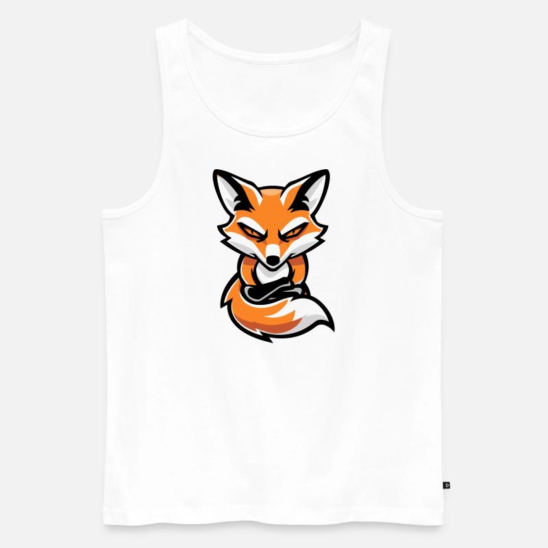 Fuchs Comic - Männer Premium Bio Tank Top - Weiß