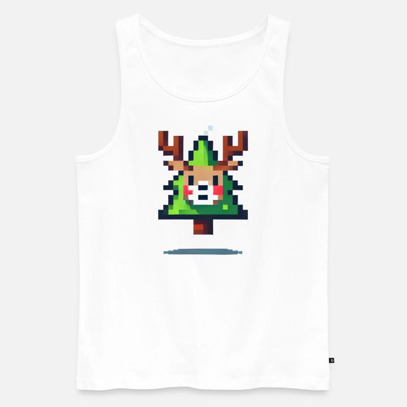 Weihnachtsrentierkopf - Männer Premium Bio Tank Top - Weiß