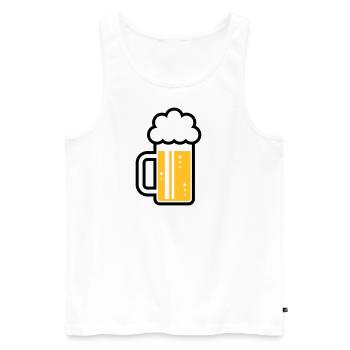XFrohsinn (Left / Gold Black) - Men's Premium Organic Tank Top - white - Front - AI Model Male 178 light (178cm)