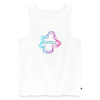 The universe speaks frequency - Männer Premium Bio Tank Top - Weiß - Vorne - AI Model Male 178 light (178cm)