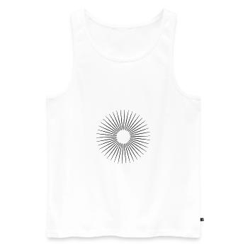 Lignes en cercle dans toutes les couleurs vector - Débardeur bio Premium Homme - blanc - Devant - Michal (187cm)
