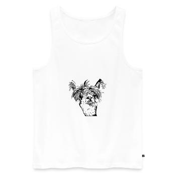 Funny llama alpaca face - Men's Premium Organic Tank Top - white - Front - AI Model Male 178 light (178cm)