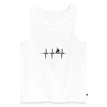 Heartbeat for fast sailboats - Men's Premium Organic Tank Top - white - Front - Michal (187cm)