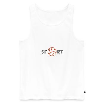 sport hand - Débardeur bio Premium Homme - blanc - Devant - AI Model Male 178 light (178cm)