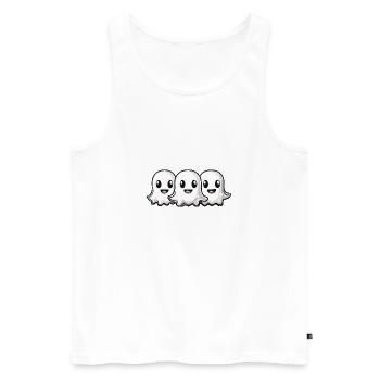 Geister Halloween Niedlich - Männer Premium Bio Tank Top - Weiß - Vorne - AI Model Male 178 light (178cm)