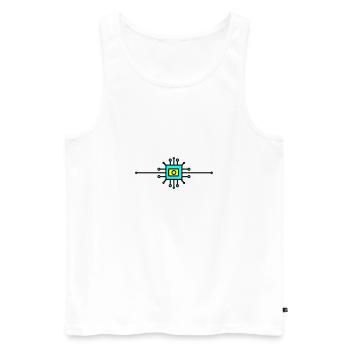 Computer Chip Digital Sensor - Männer Premium Bio Tank Top - Weiß - Vorne - AI Model Male 178 light (178cm)