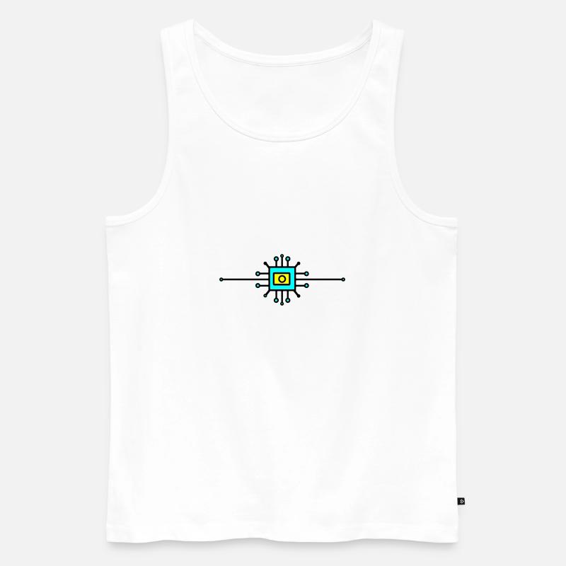 Computer Chip Digital Sensor - Men's Premium Organic Tank Top - white