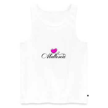 Mallorca Herz Liebe - Männer Premium Bio Tank Top - Weiß - Vorne - AI Model Male 178 light (178cm)