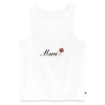 DANKE. THANKS. - GEBURTSTAG. GEBURT. RUHESTAND - Männer Premium Bio Tank Top - Weiß - Vorne - Michal (187cm)