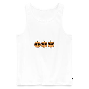 Pumpkin Halloween Cool - Men's Premium Organic Tank Top - white - Front - Michal (187cm)