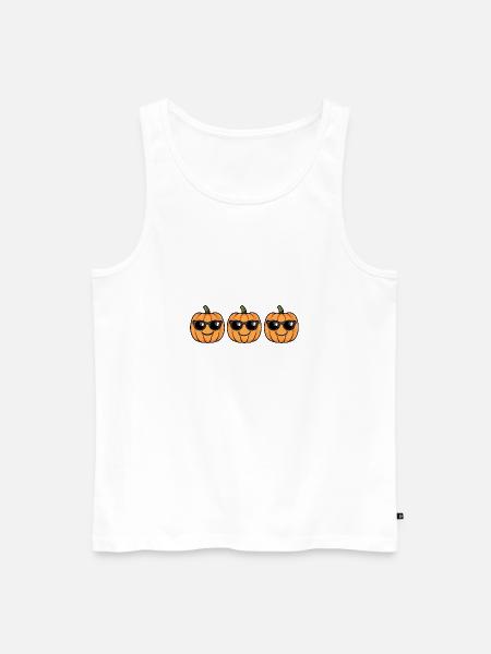 Pumpkin Halloween Cool - Men's Premium Organic Tank Top - white