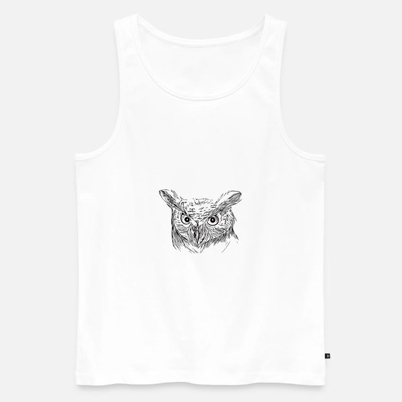 Eule - Uhu - Vogel - Männer Premium Bio Tank Top - Weiß