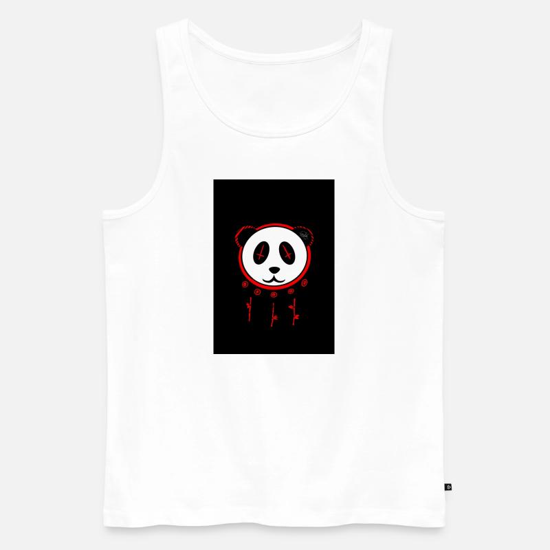 Death Panda - Männer Premium Bio Tank Top - Weiß