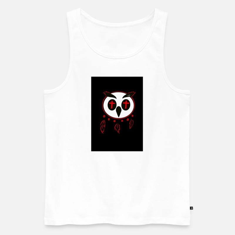 Death Owl - Männer Premium Bio Tank Top - Weiß