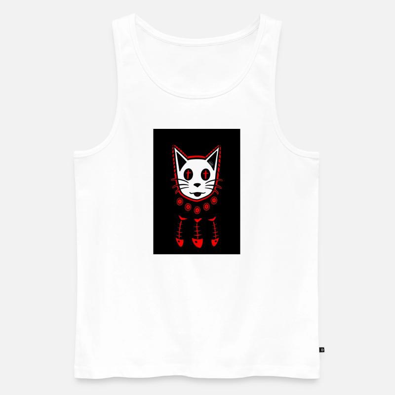 Death Cat - Männer Premium Bio Tank Top - Weiß