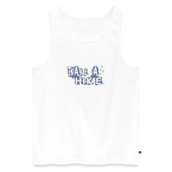 TAKE A HIKE - Männer Premium Bio Tank Top - Weiß - Vorne - Michal (187cm)