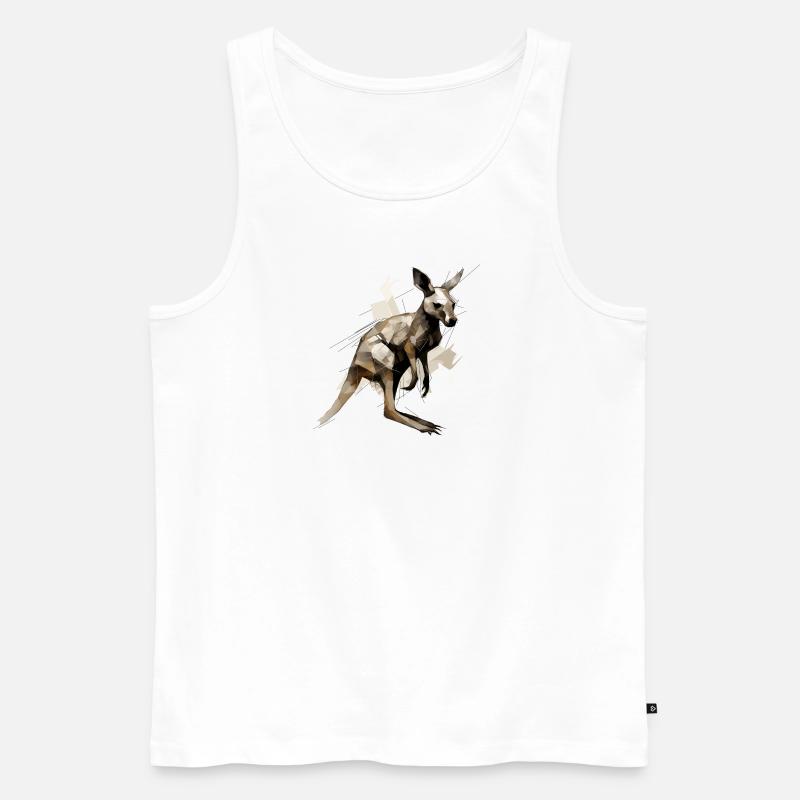 Kangaroo polygonal - Männer Premium Bio Tank Top - Weiß