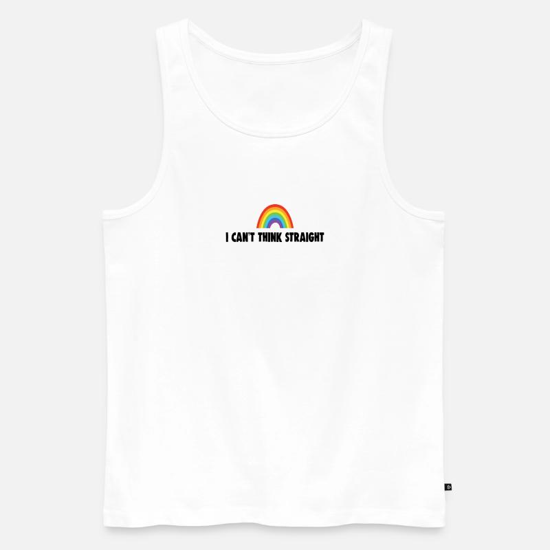 I CAN'T THINK STRAIGHT - Männer Premium Bio Tank Top - Weiß