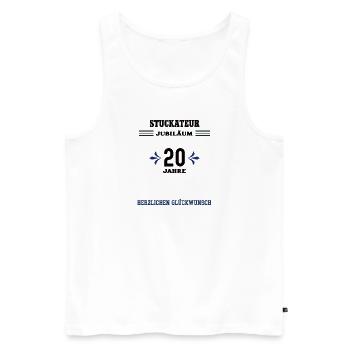 Stuckateur 20 Jahre Jubiläum zwanzig jähriges Jubi - Männer Premium Bio Tank Top - Weiß - Vorne - Michal (187cm)