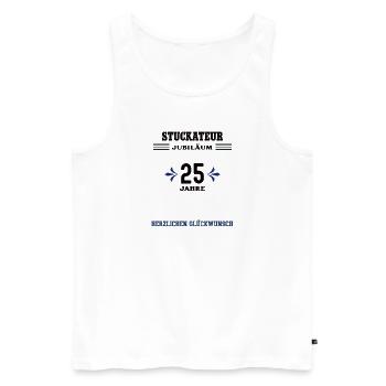 Stuckateur 25 Jahre Jubiläum 25. jähriges Jubi - Männer Premium Bio Tank Top - Weiß - Vorne - Michal (187cm)