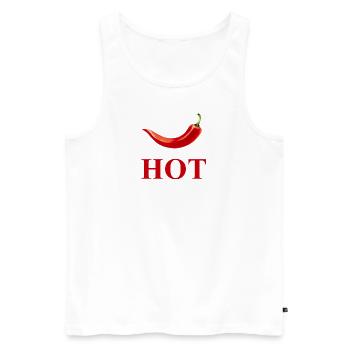 Pepperoni CHAUD - Débardeur bio Premium Homme - blanc - Devant - Michal (187cm)