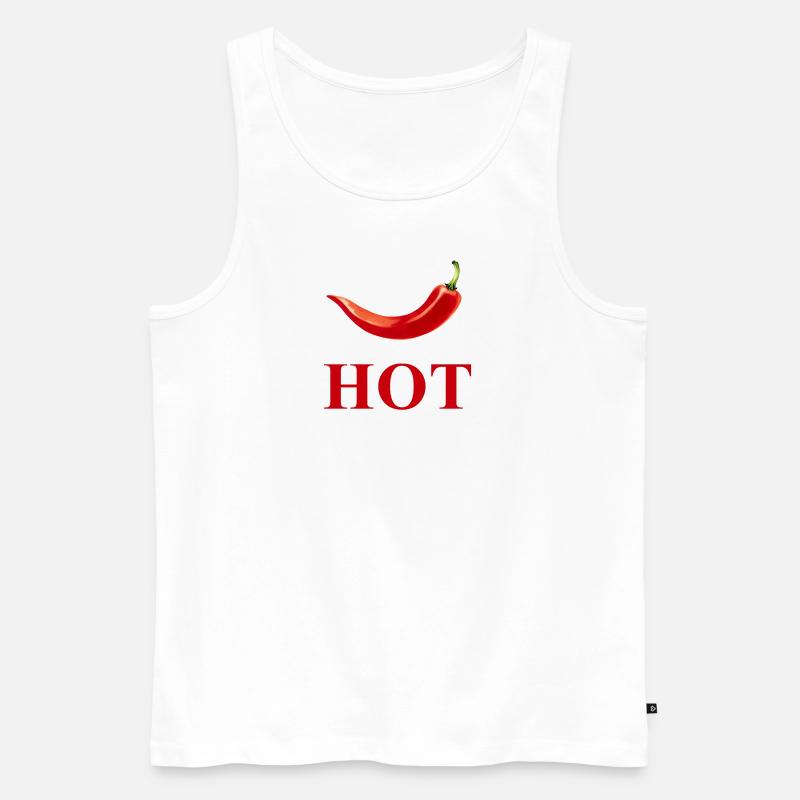 HOT Pepperoni - Männer Premium Bio Tank Top - Weiß