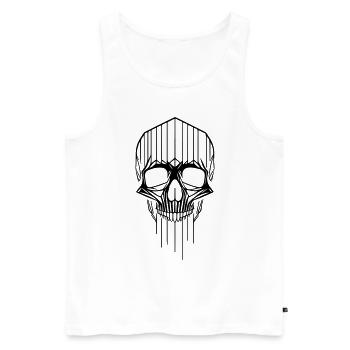 Skeleon Skull - Men's Premium Organic Tank Top - white - Front - Michal (187cm)