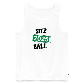 Sitzball Spieler Team Turnier Mannschaft in 2025 - Männer Premium Bio Tank Top - Weiß - Vorne - Michal (187cm)