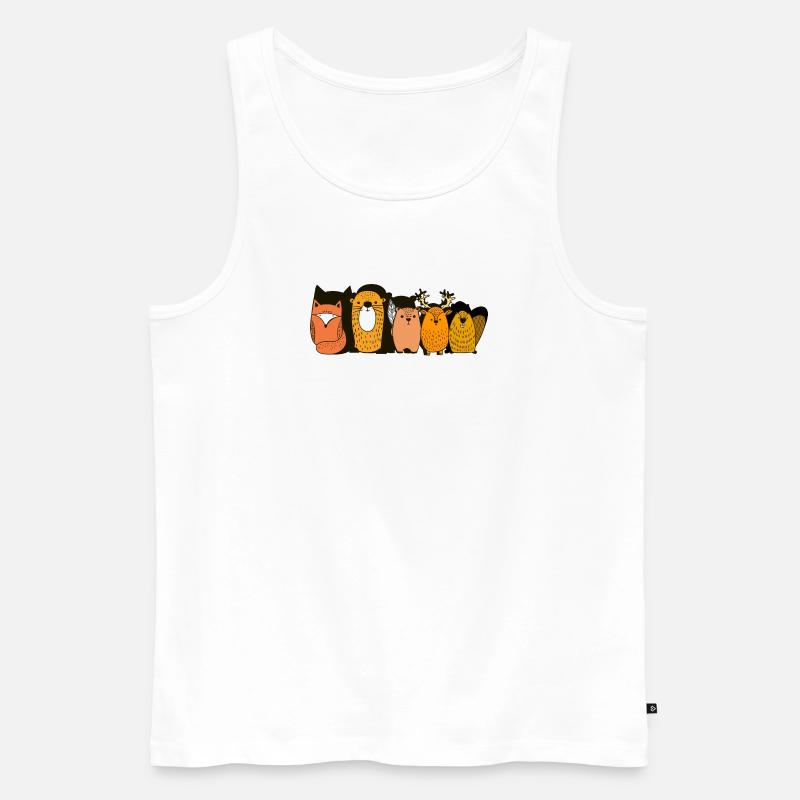Tiere des Waldes Geschenkidee - Männer Premium Bio Tank Top - Weiß