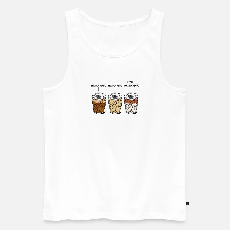 Brain mug coffees gift - Men's Premium Organic Tank Top - white