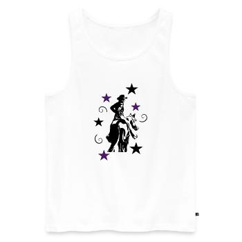 Westernreiterin mit Pferd Silhouette - Männer Premium Bio Tank Top - Weiß - Vorne - AI Model Male 178 light (178cm)