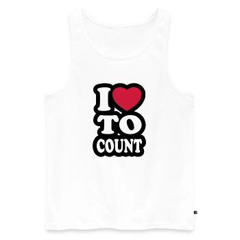 I love to count - J'aime compter - Débardeur bio Premium Homme - blanc - Devant - AI Model Male 178 light (178cm)