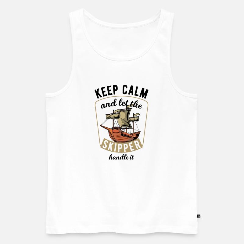 Keep Calm Sailing - Männer Premium Bio Tank Top - Weiß