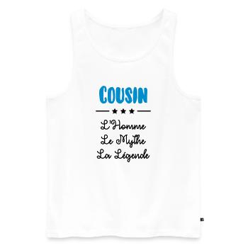 Onkel / Tante / Vetter / Cousin / Kusine - Männer Premium Bio Tank Top - Weiß - Vorne - AI Model Male 178 light (178cm)