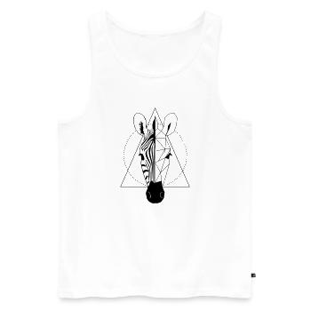 Zebra - Männer Premium Bio Tank Top - Weiß - Vorne - AI Model Male 178 light (178cm)